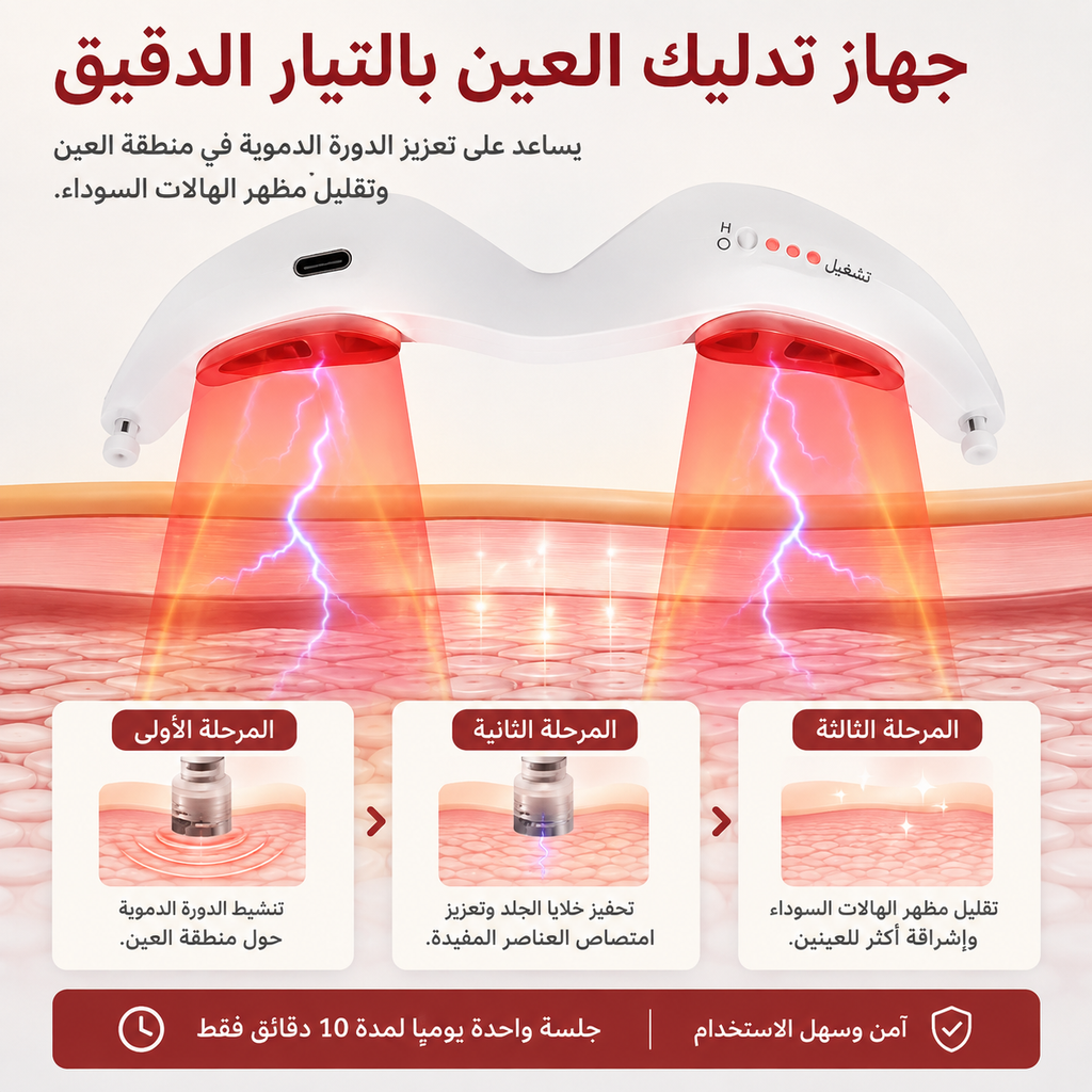 نظارات الضوء الأحمر ومساج اسفل العين